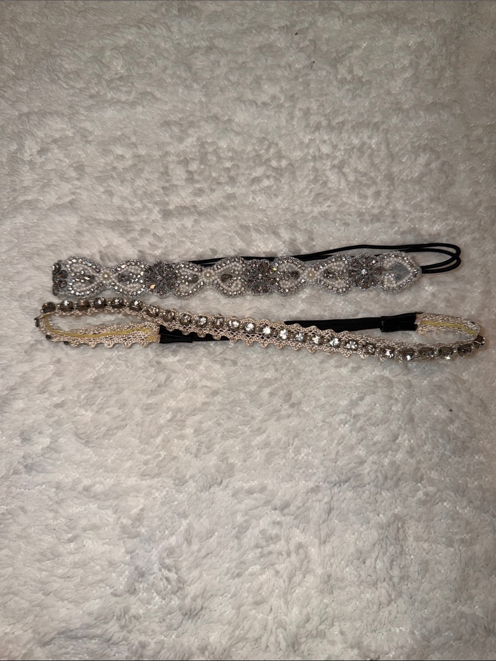 Francesca's Collections Silver and Gold Crystal Headband Duo - Women Accessories